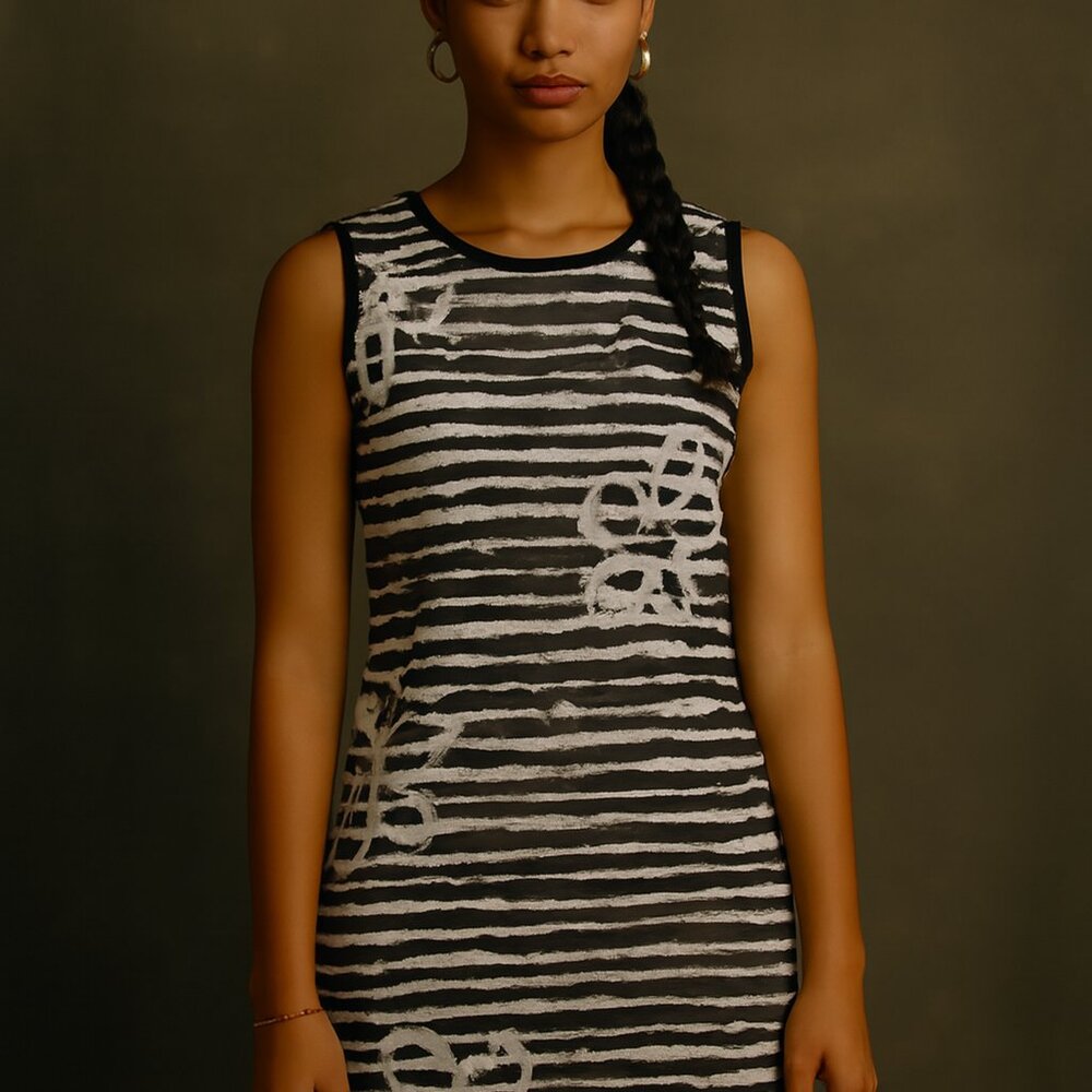 Black and  White Dress